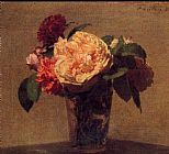 Henri Fantin-latour Famous Paintings - Flowers in a Vase